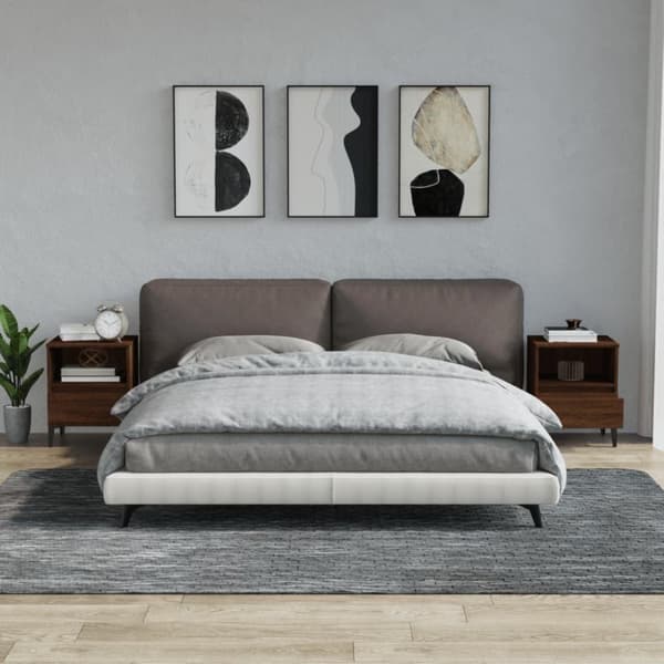 vidaXL sengeborde 2 stk. 40x35x50 cm brun egetræsfarve
