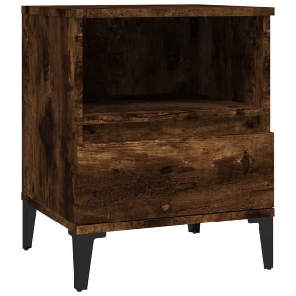 vidaXL sengeborde 2 stk. 40x35x50 cm røget egetræsfarve