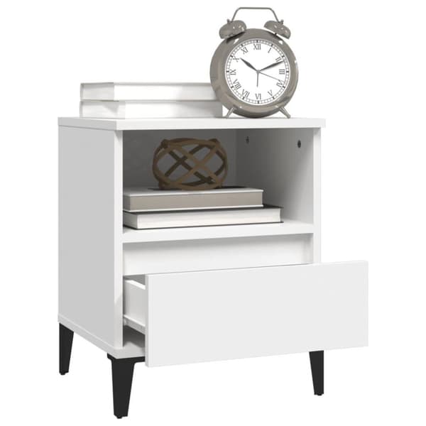 vidaXL Nattbord 2 stk hvit 40x35x50