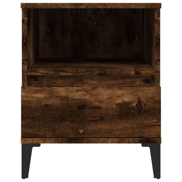 vidaXL Nattbord røkt eik 40x35x50 cm