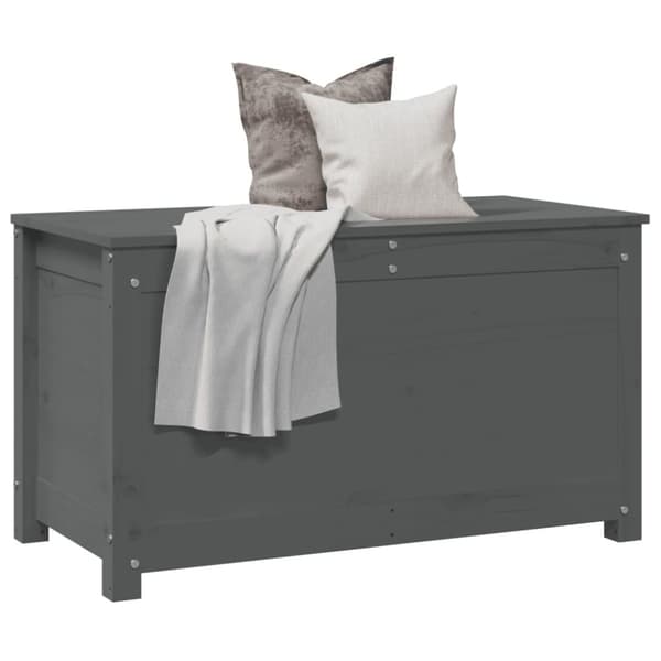 vidaXL opbevaringskasse 80x40x45,5 cm massivt fyrretræ grå