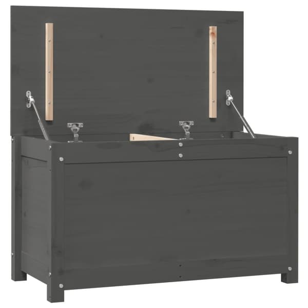vidaXL opbevaringskasse 80x40x45,5 cm massivt fyrretræ grå