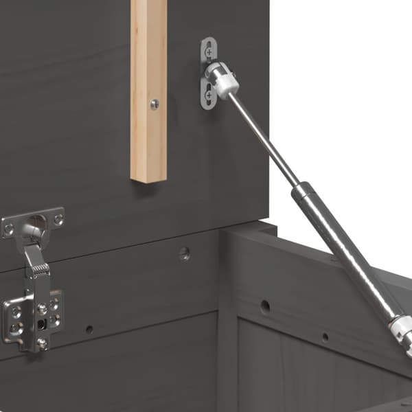 vidaXL opbevaringskasse 80x40x45,5 cm massivt fyrretræ grå