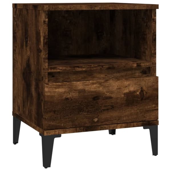 vidaXL sengebord 40x35x50 cm røget egetræsfarve