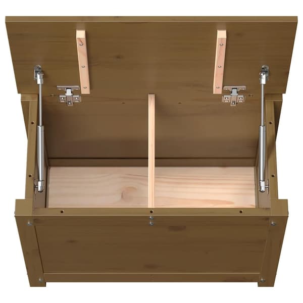 vidaXL opbevaringskasse 60x32x45,5 cm massivt fyrretræ gyldenbrun