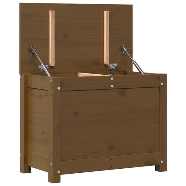 vidaXL opbevaringskasse 60x32x45,5 cm massivt fyrretræ gyldenbrun