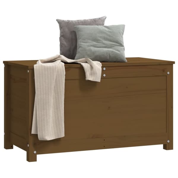 vidaXL opbevaringskasse 80x40x45,5 cm massivt fyrretræ gyldenbrun