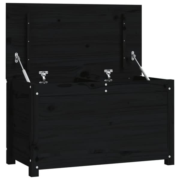 vidaXL opbevaringskasse 80x40x45,5 cm massivt fyrretræ sort