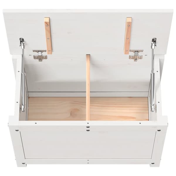 vidaXL opbevaringskasse 60x32x45,5 cm massivt fyrretræ hvid