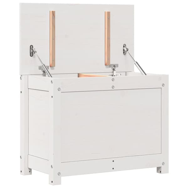 vidaXL opbevaringskasse 60x32x45,5 cm massivt fyrretræ hvid