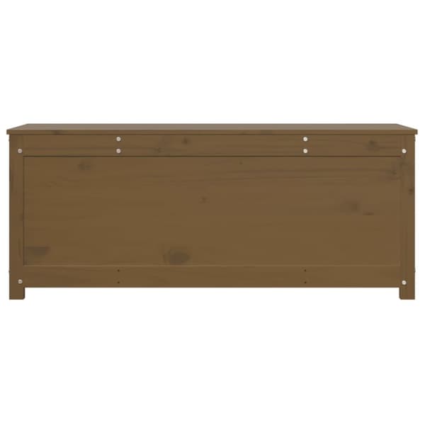 vidaXL opbevaringskasse 110x50x45,5 cm massivt fyrretræ gyldenbrun