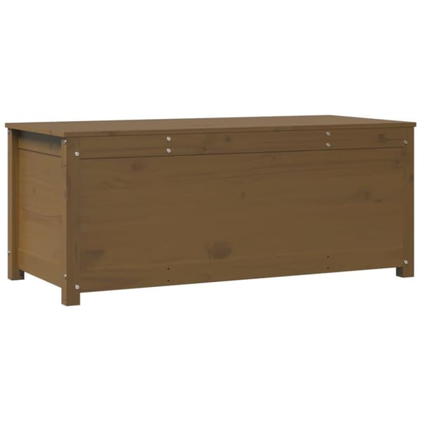 vidaXL opbevaringskasse 110x50x45,5 cm massivt fyrretræ gyldenbrun