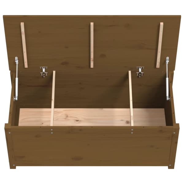 vidaXL opbevaringskasse 110x50x45,5 cm massivt fyrretræ gyldenbrun