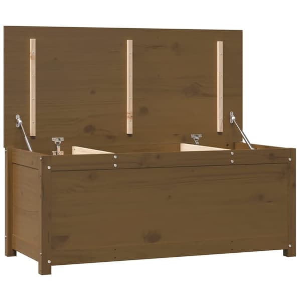 vidaXL opbevaringskasse 110x50x45,5 cm massivt fyrretræ gyldenbrun