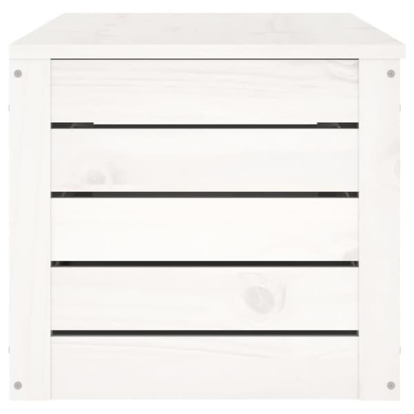vidaXL opbevaringskasse 109x36,5x33 cm massivt fyrretræ hvid