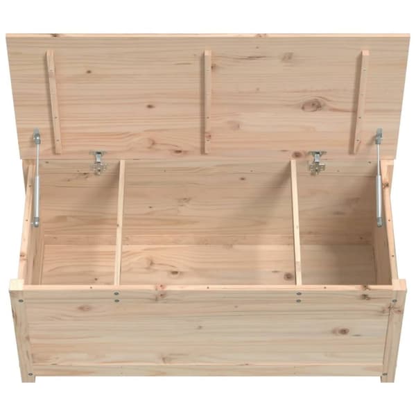 vidaXL opbevaringskasse 110x50x45,5 cm massivt fyrretræ