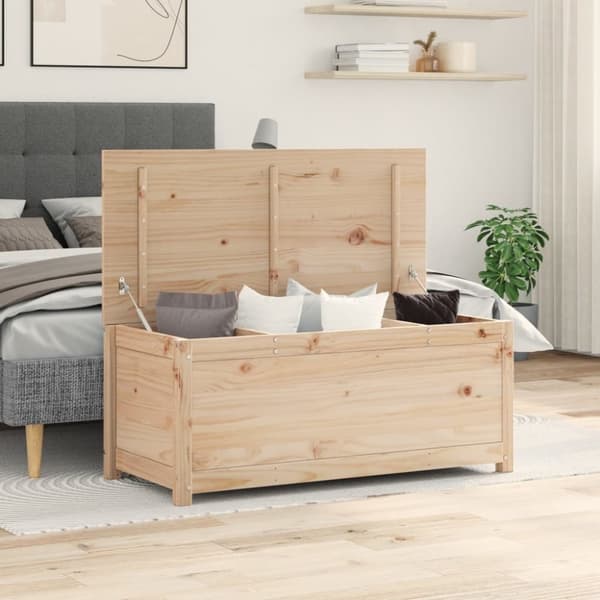 vidaXL opbevaringskasse 110x50x45,5 cm massivt fyrretræ