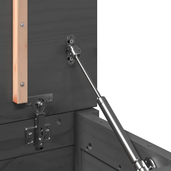vidaXL opbevaringskasse 60x32x45,5 cm massivt fyrretræ grå