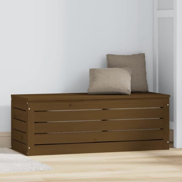 vidaXL Säilytyslaatikko hunajanruskea 89x36,5x33 cm täysi mänty