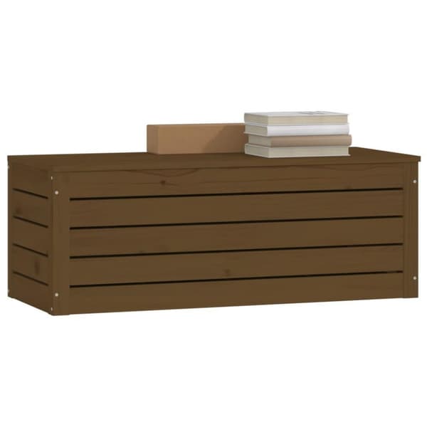 vidaXL Säilytyslaatikko hunajanruskea 89x36,5x33 cm täysi mänty
