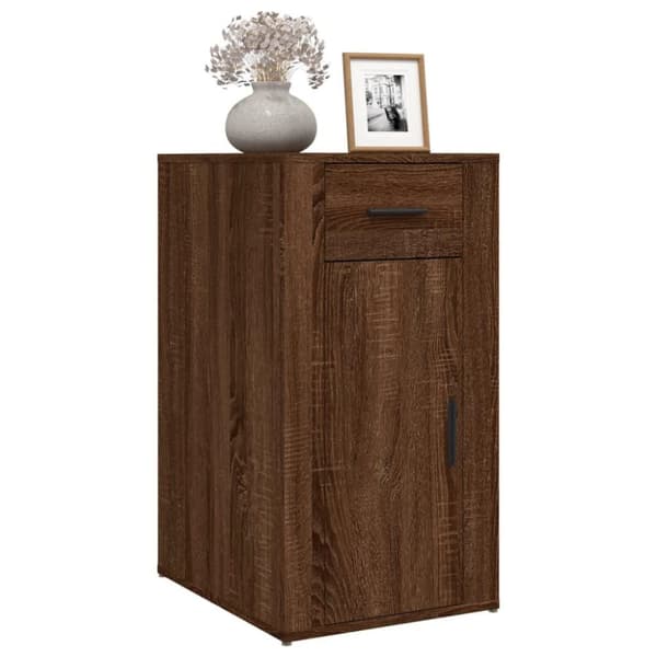 vidaXL skrivebordsskab 40x49x75 cm konstrueret træ brunt egetræ