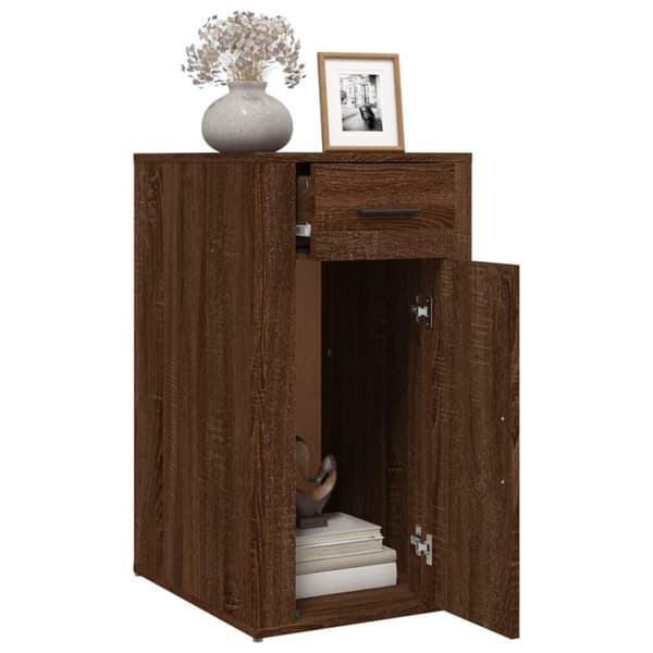 vidaXL skrivebordsskab 40x49x75 cm konstrueret træ brunt egetræ