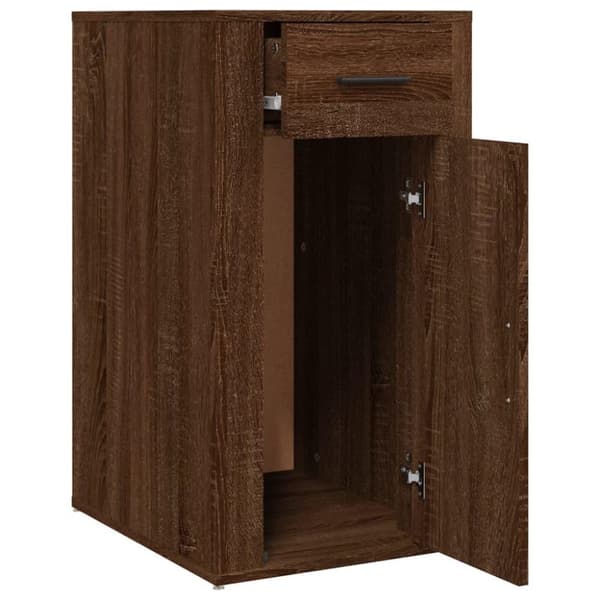 vidaXL skrivebordsskab 40x49x75 cm konstrueret træ brunt egetræ