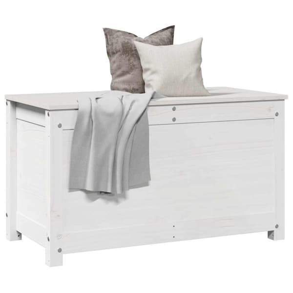 vidaXL opbevaringskasse 80x40x45,5 cm massivt fyrretræ hvid