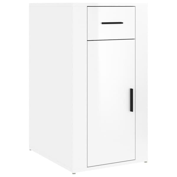 vidaXL skrivebordsskab 40x49x75 cm konstrueret træ hvid højglans