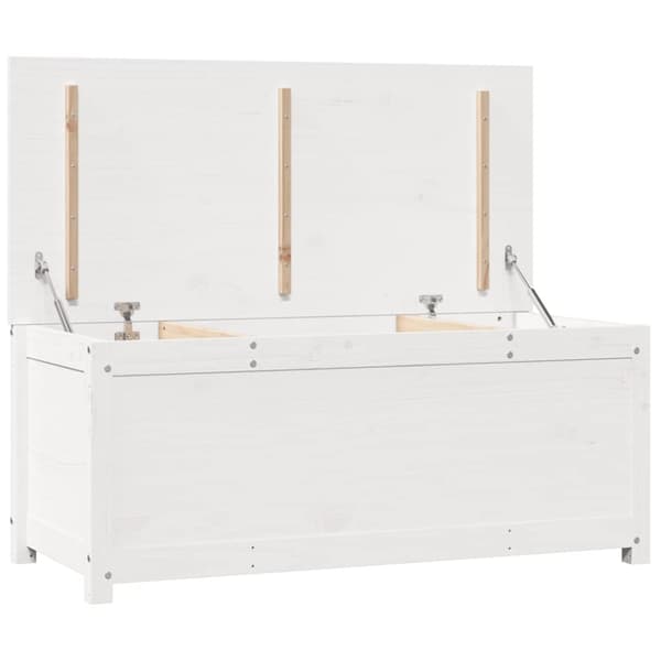 vidaXL opbevaringskasse 110x50x45,5 cm massivt fyrretræ hvid
