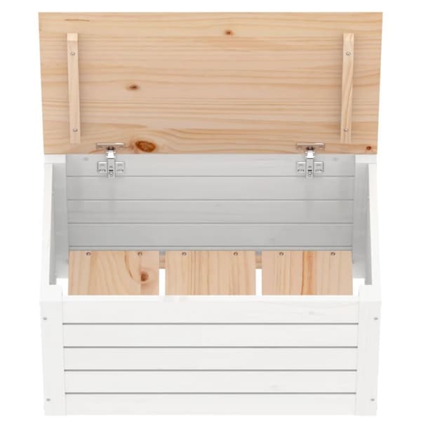 vidaXL Putekasse hvit 59,5x36,5x33 cm heltre furu