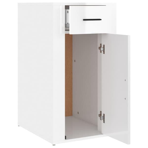 vidaXL Skrivbordskåp högglans vit 40x49x75 cm konstruerat trä