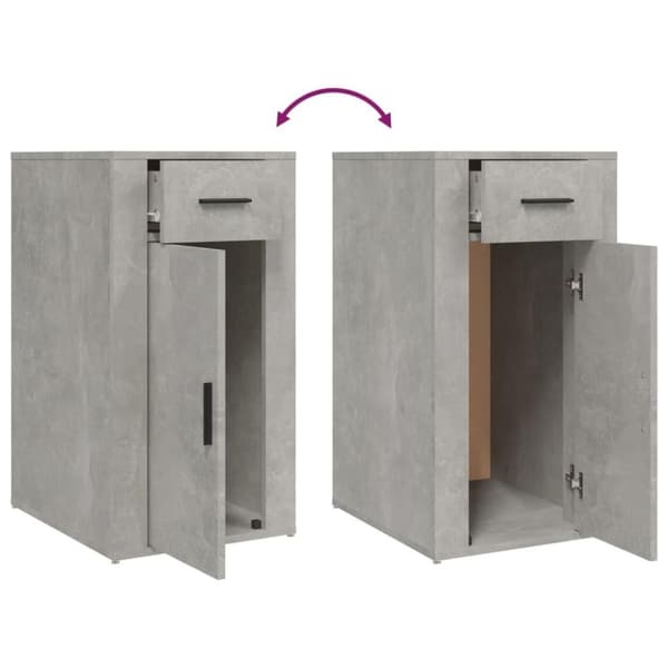 vidaXL Skrivbordskåp betonggrå 40x49x75 cm konstruerat trä