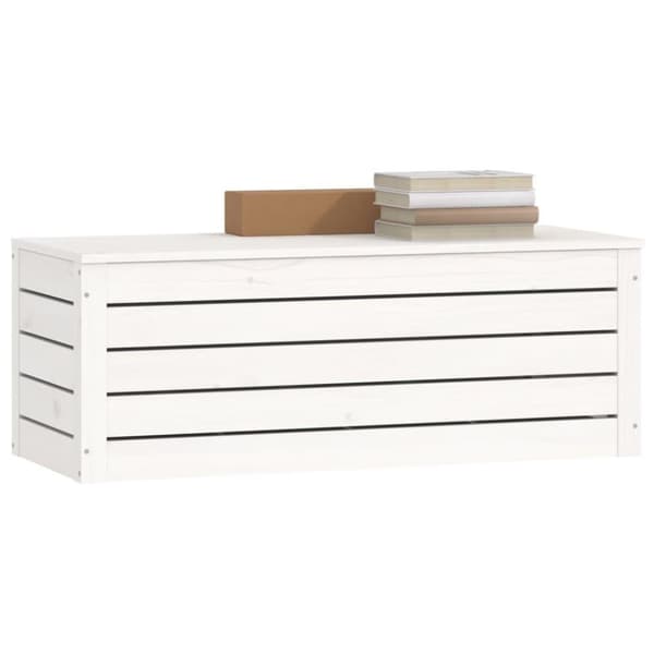 vidaXL Förvaringslåda vit 89x36,5x33 cm massiv furu