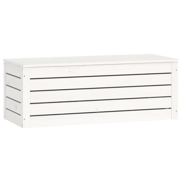 vidaXL Förvaringslåda vit 89x36,5x33 cm massiv furu