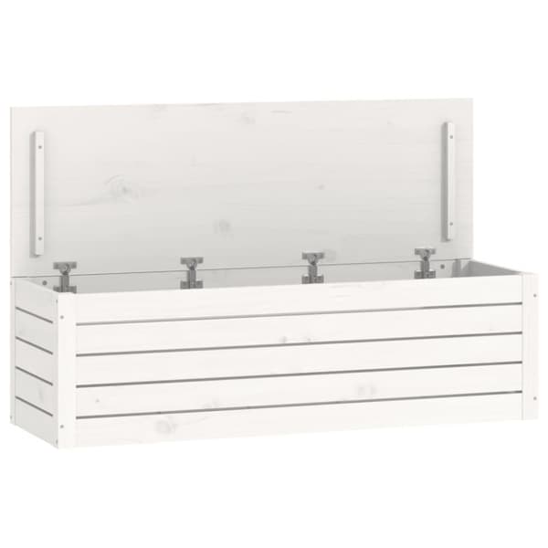vidaXL Putekasse hvit 109x36,5x33 cm heltre furu