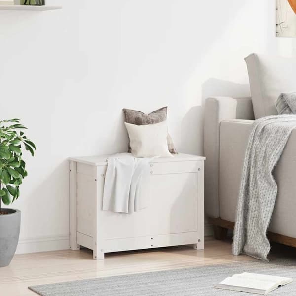 vidaXL Putekasse hvit 60x32x45,5 cm heltre furu