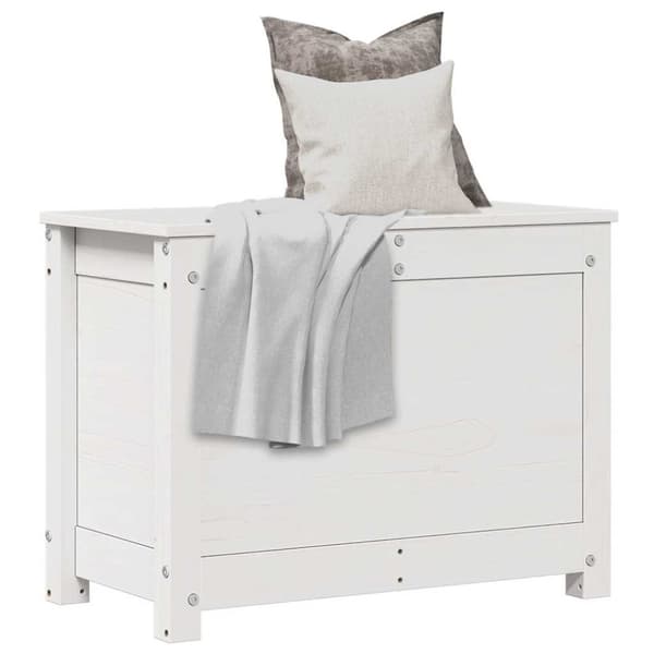 vidaXL Putekasse hvit 60x32x45,5 cm heltre furu