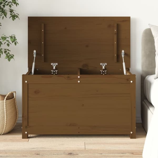 vidaXL Förvaringslåda honungsbrun 80x40x45,5 cm massiv furu