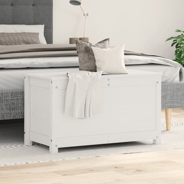 vidaXL Putekasse hvit 80x40x45,5 cm heltre furu