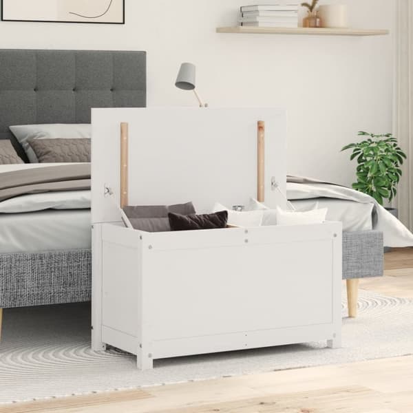 vidaXL Putekasse hvit 80x40x45,5 cm heltre furu