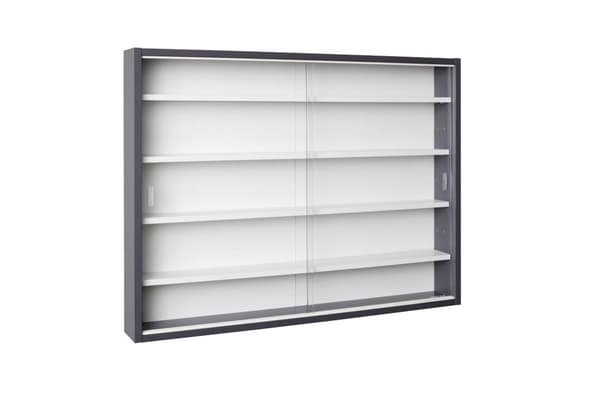 Collecty vitrineskap 2 skyvedører i glass grå, hvit.