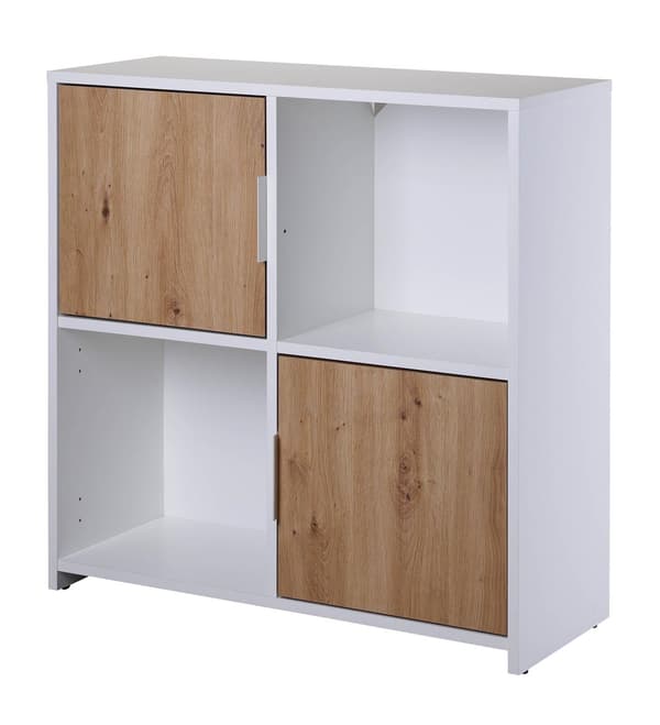 Pepeto hylle 2 dører, 2 hyller hvit, Artisan eik dekor.