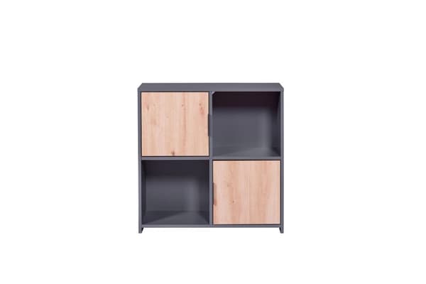Pepeto reol 2 låger, 2 hylder grå, Artisan eg dekor.