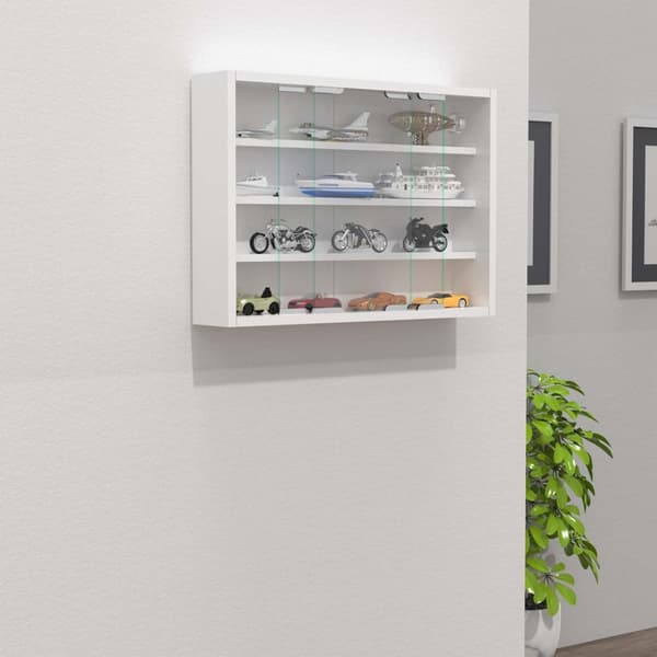 AgisaM glassmontre vegghengt 2 skyvedører hvit.