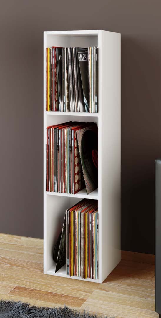 Platto3 hylle for LP 3 hyller hvit.
