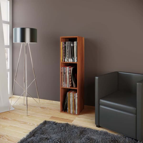 Platto3 hylle for LP 3 hyller nøtttre dekor.
