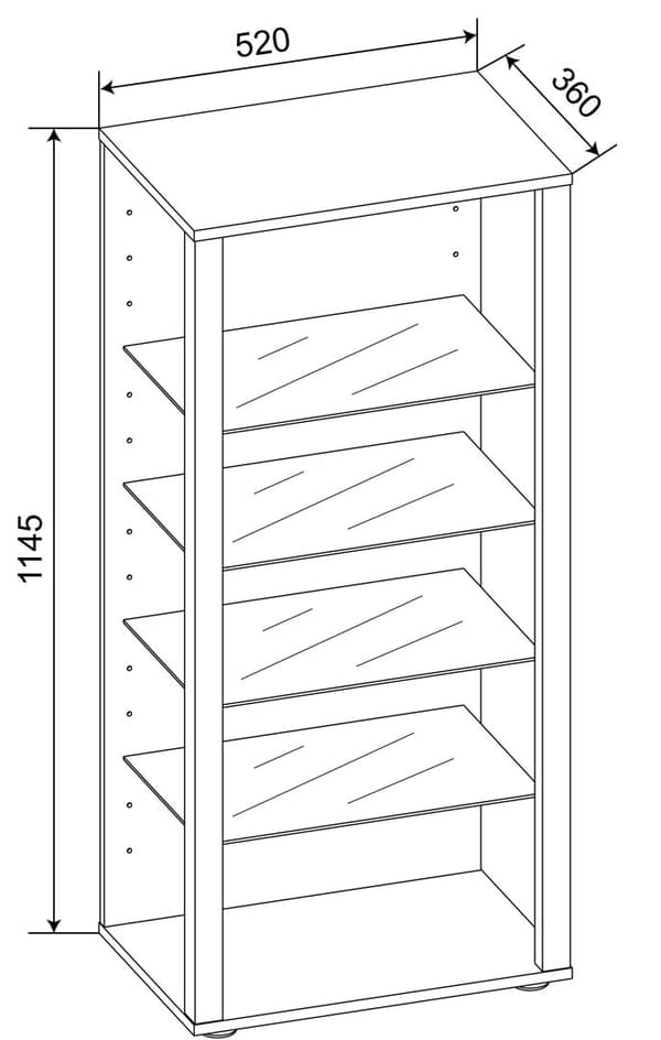 Glasol3 vitrineskap hvit.