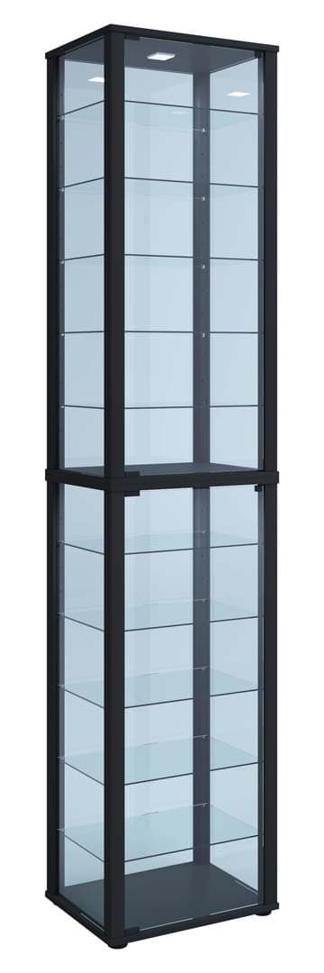 KavisaXXL vitrineskap 2 glassdører svart.