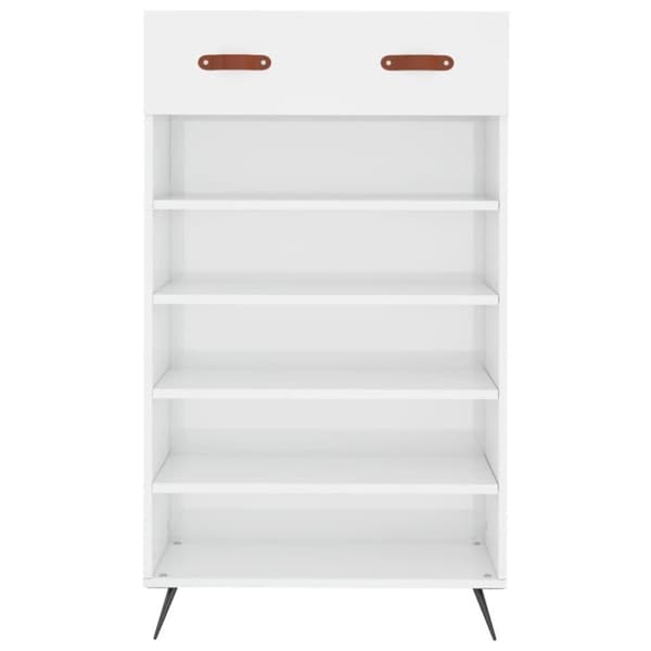 vidaXL skoreol 60x35x105 cm konstrueret træ hvid højglans